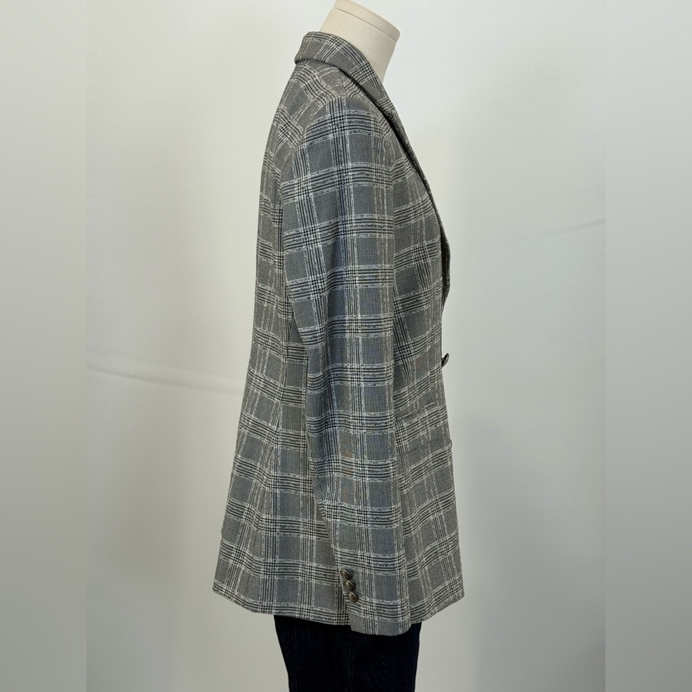 Zara Basic Collection Gray Checkered Micro Plaid … - image 4
